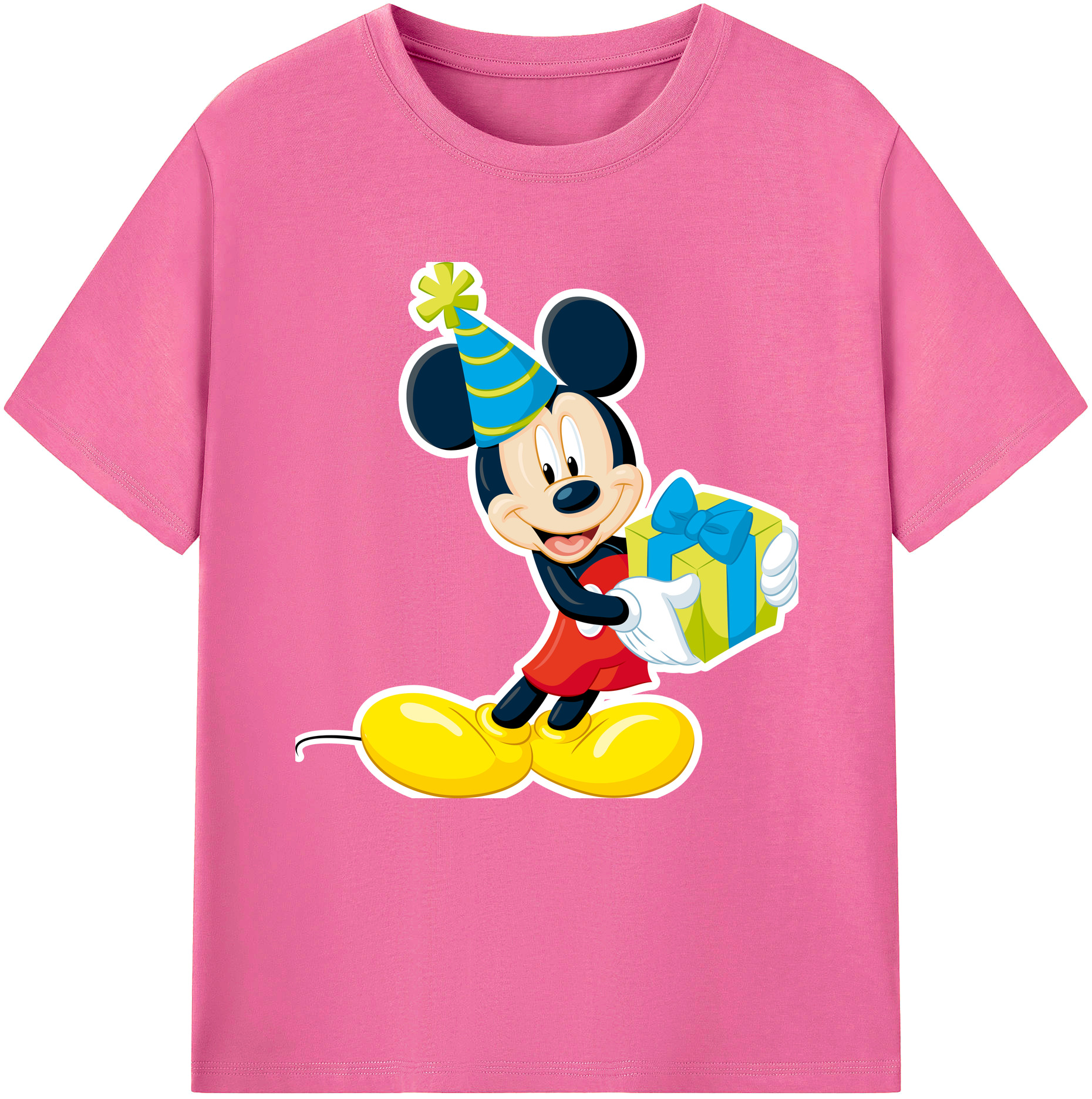 （画像用） ミッキーマウス Mickey Mouse レディースカジュアルプリントTシャツ（綿100％）